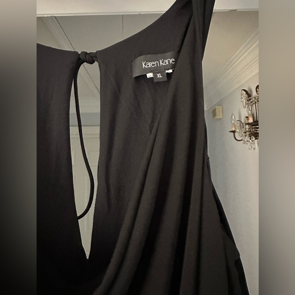 Karen Kane Women's Black Cowl Neck Wide Leg Jumpsuit Size XL EUC - Picture 2 of 5